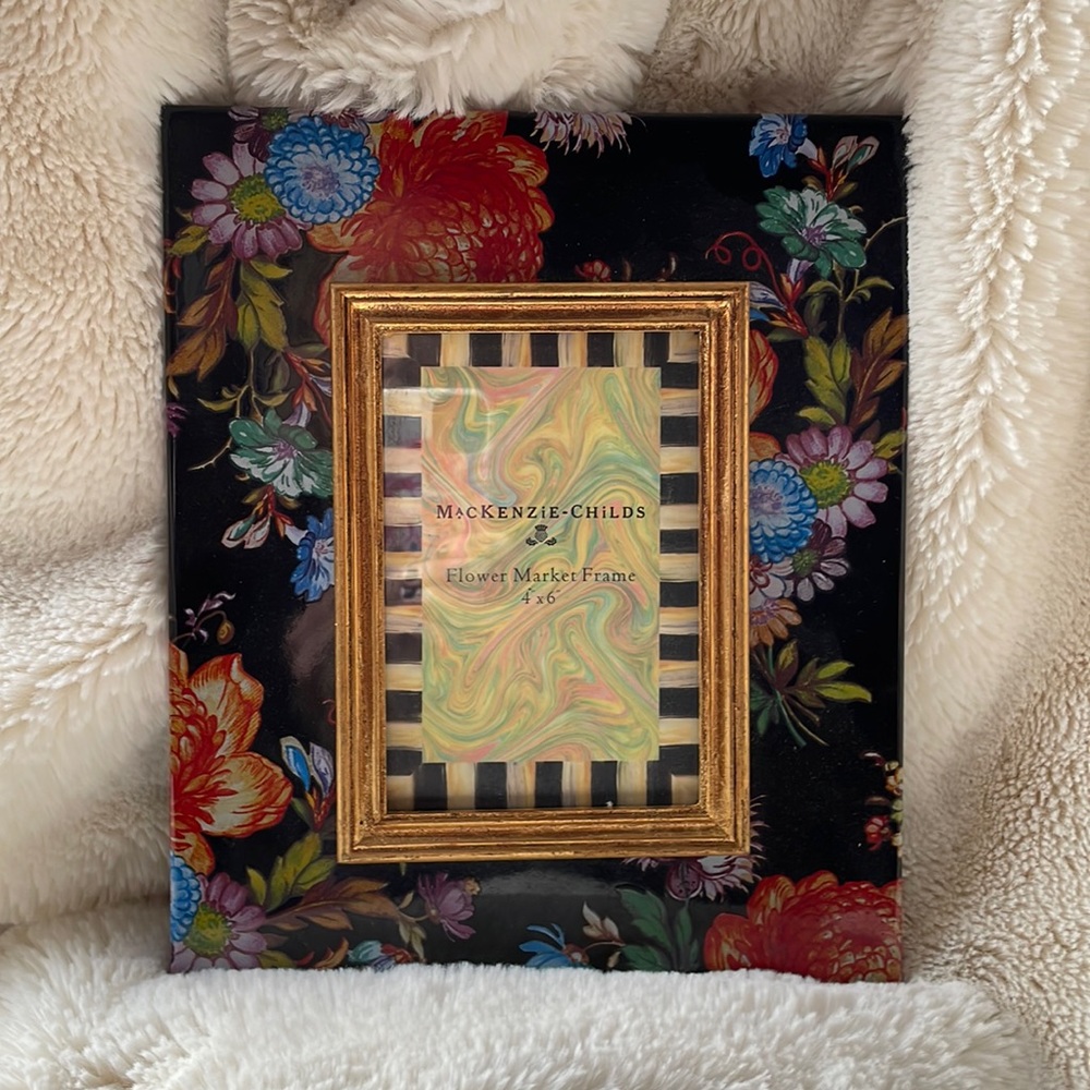 Mackenzie-Childs black Flower Market picture frame.